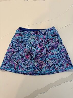 Lilly Pulitzer Girls Luxletic Floral Skort in Blue and Pink